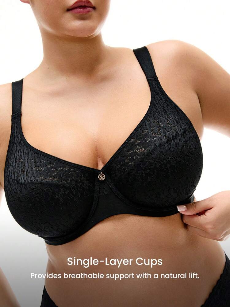 Plus Full Coverage Lightlylined Lace Minimizer Bra