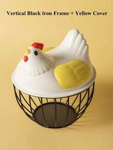 1pc Home Kitchen Egg Basket Plastic Lid Storage Basket Vegetable Iron Storage Basket Storage Basket Water Fruit Basket Vegetable Basket Metal Basket - Multicolor - View 30