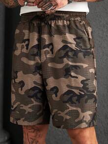 Manfinity CasualCool Camo Print Wide Leg Bermuda Shorts - Multicolor - View 5