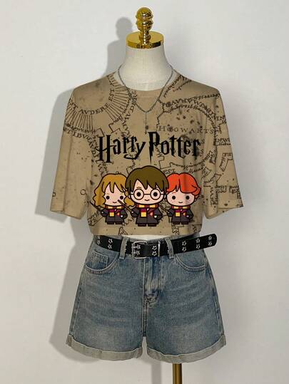 HARRY POTTER X SHEIN Women's Cropped T-Shirt