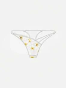 Bella Beso 2pcs Sheer Daisy Underwire Bra Set - Multicolor - View 4