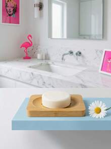 Zazumi 1Pc Natural Bamboo Soap Dish, Solid Bamboo With Slotted Drainage, Keeps Soap Dry And Neat, Ideal For Bathrooms, Kitchens, Perfect For Christmas, Valentine's & Wedding Decor. - multicolor - View 1