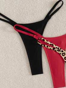Swim Vcay Women's Tri-Color Bikini Bottom, Suitable For Beach In Summer - Multicolor - View 3