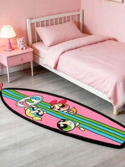 THE POWERPUFF GIRLS X SHEIN 1 件异形 LOGO 装饰地毯