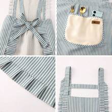 Striped Apron With Pockets, Creates A Clean And Fashionable Workwear Style, Suitable For Kitchen And Home. It Can Be Used To Wipe Hands And Tied Around The Waist. - multicolor - View 7