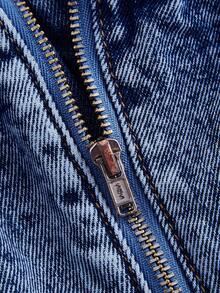 SHEIN MOD Plus Size Denim Jumpsuit, Casual Suspender Fitted Mini Blue - Dark Wash - View 4