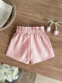 SHEIN 3 chiếc quần short tối giản thường ngày cho bé gái, thích hợp cho mùa hè. - Hồng - Xem 2