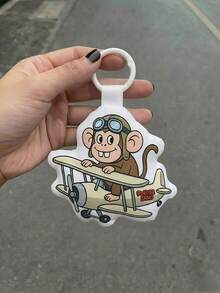 1 Peça Enfeite de Pelúcia Estilizado de Macaco POKOJA LAND - Silhueta Chique de Aviação - Acento Estético para Bolsa para Viagens Atmosféricas - Presente Sentimental para Momentos Sonhadores - Multicolorido - Visão 10