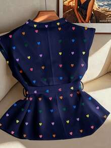 GlowEve CURVE Elegant Summer Vacation Shirts For Plus-Size Ladies - Blue - View 2
