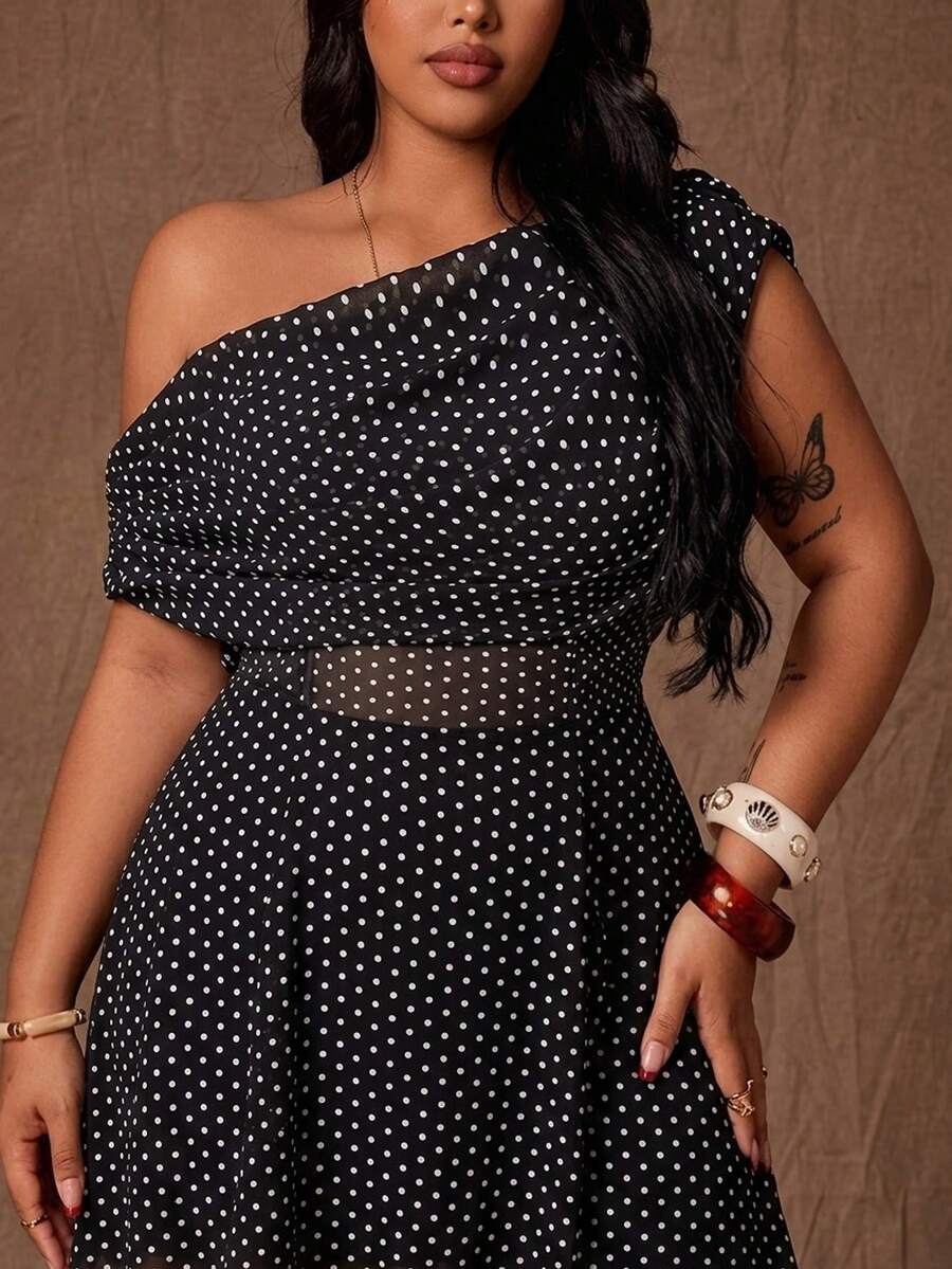Rustia Plus Size Elegant Floral Print Deep V-Neck Layered Hem Maxi Dress, Suitable For Spring/Summer Vacation - Multicolor - View 1