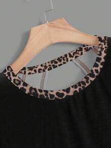 SHEIN Essnce Kaos Wanita Kasual Leher Bulat Tanpa Punggung dengan Hem Asimetris Longgar Tanpa Lengan, Cocok untuk Musim Panas - MultiWarna - View 3