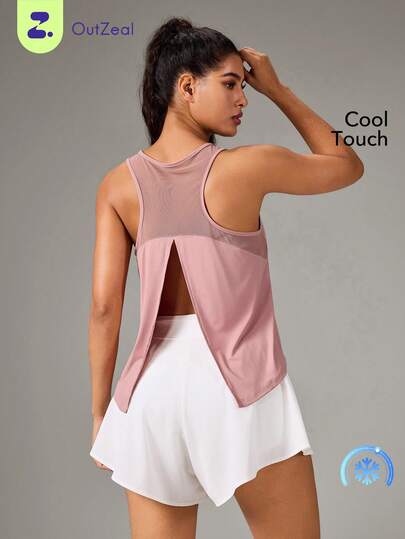 OutZeal Women Outdoor Tank Summer Tennis Hiking Running Mesh Panel Outdoor Tops