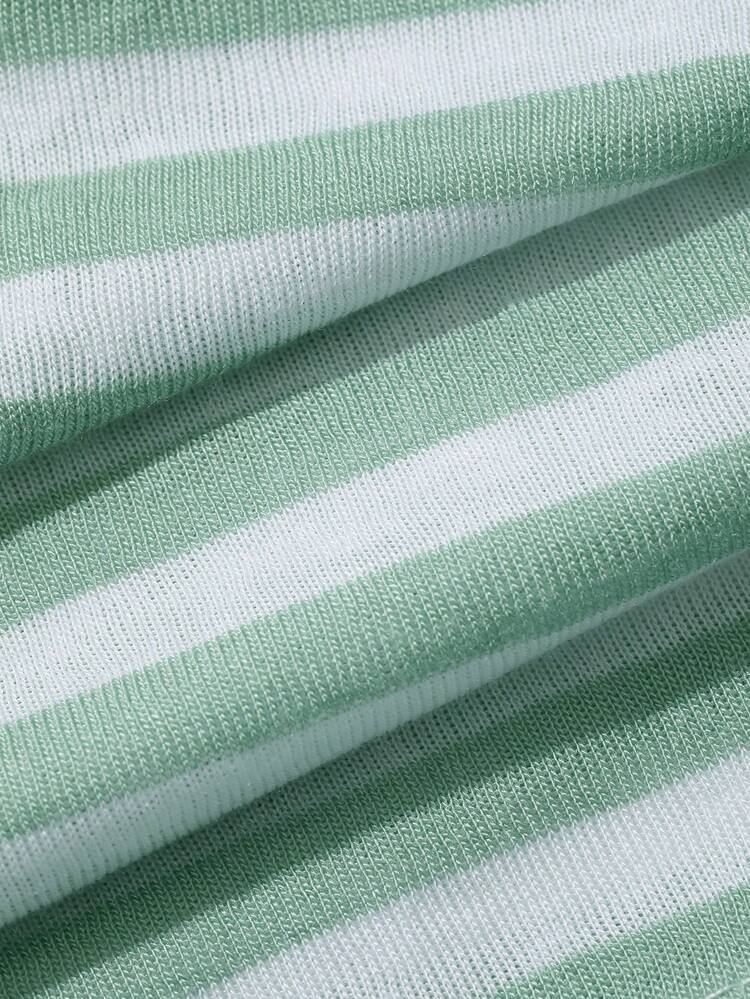 Women's Striped Asymmetric Neck Casual Versatile Daily Wear T-Shirt