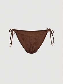 SHEIN MOD Women's Solid Color Swimwear Set For Vacation & Beach - Brown - View 10