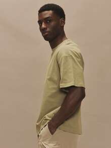 Musero Short Sleeve Oversized Graphic "Ola" T Crew Neck Shirt Spring Summer Essentials - Green - View 3