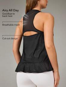 OutZeal Áo tập thể dục nữ, áo tank top thể thao mùa hè, áo tập chạy bộ, tennis, áo năng động. - màu đen - Xem 2