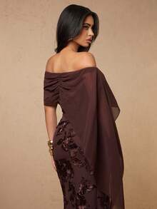Silquee Váy dài màu nâu cà phê trễ vai bằng vải chiffon với họa tiết thêu hoa 3D, gợi cảm và thanh lịch dành cho nữ, kiểu dáng đuôi cá tôn dáng, phù hợp cho ngày Valentine, hẹn hò, tiệc ngoài trời, dã ngoại, hộp đêm và các bữa tối trang trọng, lý tưởng cho đám cưới, tiệc tùng, bãi biển, kỳ nghỉ, mặc hàng ngày, hộp đêm, đám cưới, váy phù dâu, tiệc cocktail, các buổi họp mặt trang trọng, váy sinh nhật, kỳ nghỉ biển. - Cà phê nâu - Xem 6