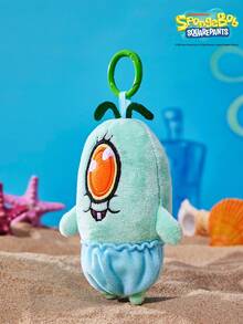 SpongeBob SquarePants | POKOJA LAND 1個 X POKOJA LAND 3D 絨毛吊飾鑰匙圈，藍綠色單眼魚形狀，趣味搞怪設計，可掛在包包、鑰匙、書包上，生日或週年紀念的有趣禮物 - 綠色 - 查看 2
