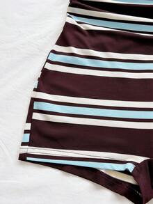 Soleia Bộ jumpsuit nữ kiểu dáng thường ngày, kẻ sọc, gợi cảm, bất đối xứng vai, đính sao biển và kim loại trang trí, thích hợp cho đi biển, du thuyền, nghỉ mát thành phố, kỳ nghỉ, hẹn hò, tiệc trà chiều, lễ hội âm nhạc. - Nhiều màu - Xem 6