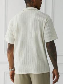 HUEFORM Men's Fashionable Versatile Knit Polo Shirt, Casual For Mother's Day - Apricot - View 6