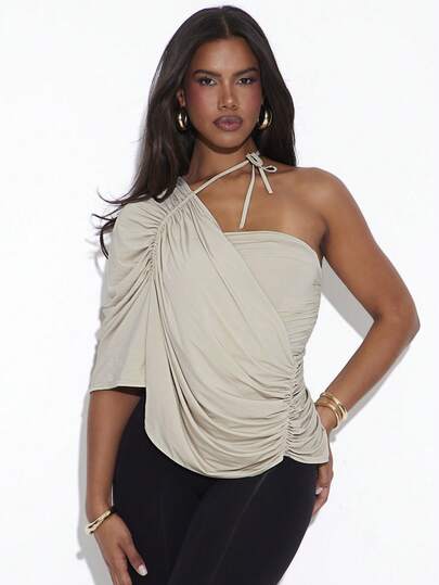 Hauture Women's Draped Asymmetric Knit Top Old Money Style Office Casual, Casual Office Wear, Summer Top For Women, Summer Holiday Parties, Summer Night Out, Cute Brunch Outfit, Corporate Office Chic, Commuter Friendly
