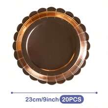Rose Gold Petal Disposable Plates, Napkins And Cups Set, Serves 20 Guests. This Disposable Party Supplies Set (Including Plates, Napkins And Cups) Is Perfect For Birthday Parties, Weddings And Family Picnics. - View 7
