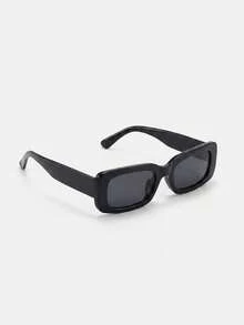 Lumivelle 1 Pair Y2K Style Square Glasses, Unisex Retro Casual Beach Fashion Eyewear, Suitable For Summer Beach, Outdoor Activities, Travel, Casual Rectangular Frames, Suitable For Outings And Back To School Season - Black - View 2