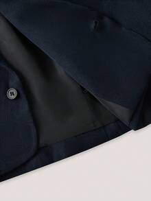 GENTILAND Bộ 2 món đồ nam dệt kim dáng rộng thoải mái gồm áo khoác dài tay và quần ống đứng - Màu xanh hải quân - Xem 13