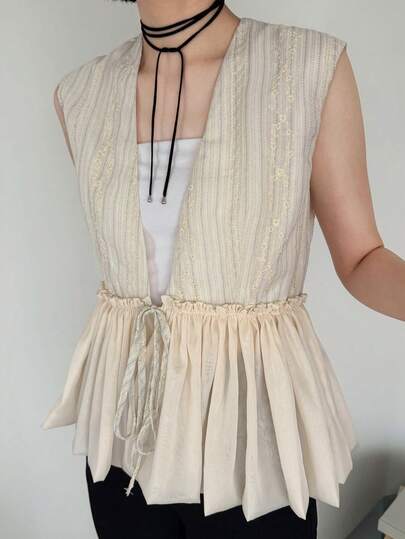 FRIFUL Women's Casual Colorblock Lace-Up Camisole Top For Summer