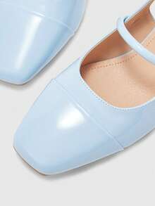 CUCCOO BIZCHIC Women's Fashion High-Heeled Shoes, Buckle Thick Heel PU Global Four-Season Commute Elegant Foundation Festival Vacation Outdoor Office Daily Versatile - Blue - View 7