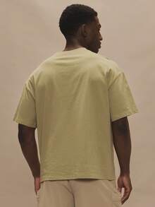 Musero Short Sleeve Oversized Graphic "Ola" T Crew Neck Shirt Spring Summer Essentials - Green - View 4