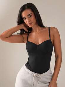 SHEIN BAE Women's Solid Color Camisole Jumpsuit - Black - View 2