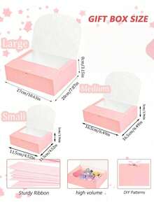 10Pcs Pink Lid Gift Boxes Groomsman Proposal Boxes Deluxe Pink Ribbon Gift Boxes For Wedding Birthday Party Bridesmaid Graduation Valentine's Day - multicolor - View 8