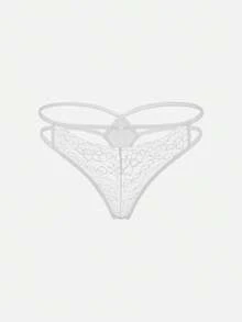 3 件装对比色蕾丝镂空内裤套装性感内衣 - 彩色 - 查看 4