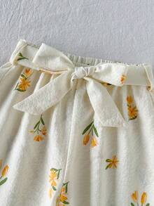 Cozy Pixies Conjunto de 2 piezas para bebé niña con top sin mangas de cuello redondo con volantes y pantalones de cintura elástica de unicolor - Amarillo - Ver 7