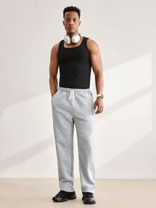 Driftmere Men's Solid Color Drawstring Waist Pocket Casual Sweatpants Father's Day – A Fathers Day Gift Guide - Grey - View 8