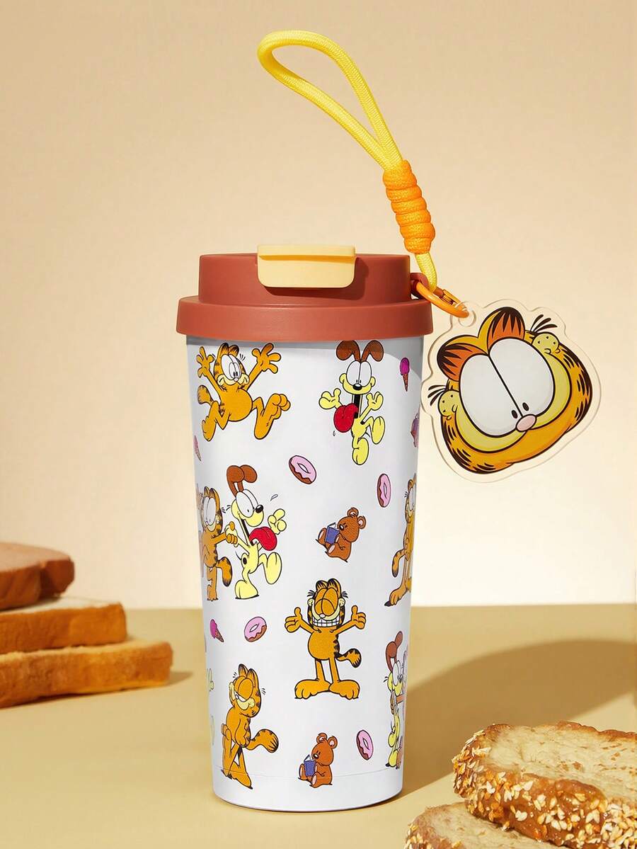 GARFIELD | SHEIN Vacuum Insulated Stainless Steel ,Leak-Proof Lid, Suitable For Hot Drinks / Cold Drinks, Suitable For Most Cup Holders - Brown - View 1