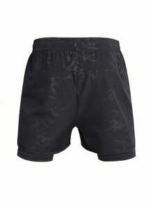 Gym Rark Men's 1pc Cross Print Drawstring Waist Casual Sports Shorts, Gym - Black - View 2