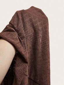 SHEIN EZwear 女士巧克力棕色针织吊带背心 - 巧克力棕 - 查看 7