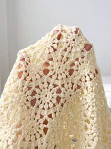 SHEIN Franclia 女士春夏蕾丝针织无袖背心，宽松休闲开衫，适合度假和通勤 - 黃色 - 查看 7