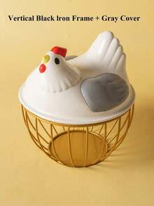 1pc Home Kitchen Egg Basket Plastic Lid Storage Basket Vegetable Iron Storage Basket Storage Basket Water Fruit Basket Vegetable Basket Metal Basket - Multicolor - View 17