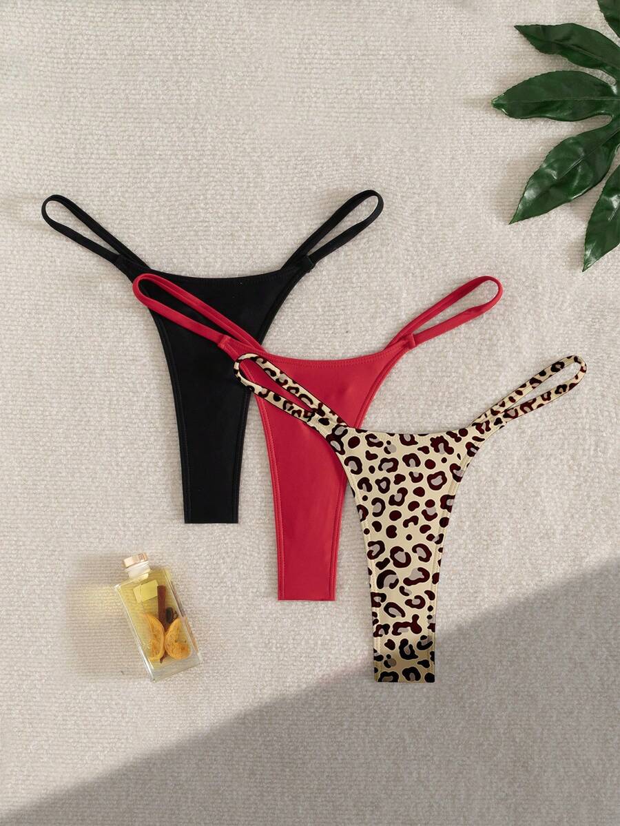 Swim Vcay Women's Tri-Color Bikini Bottom, Suitable For Beach In Summer - Multicolor - View 1