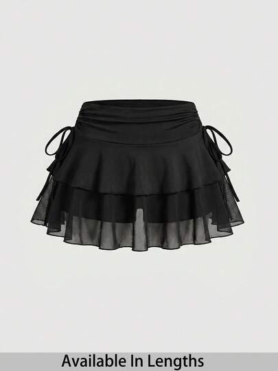 SHEIN PETITE CURVE CURVE New Plus Size Women's Petite Girls Drawstring And Fold Detail Solid Color Cake Skirt, Suitable For Commuting,High-Waisted Makes You Look Slimmer And Your Legs Longer, Suitable For Petite Women.High-Waisted Makes You Look Slimmer And Your Legs Longer, Suitable For Petite Women.Suitable For All Seasons And Occasion,Suitable For Petite Girls& Women, Summer Summer Skirt Summer Outfits Summer Holiday Outfits Long Summer Skirt For Women Spring Outfit , Skirt,Office Skirt,Elegant Skirt,Casual Skirt High-Waisted Slimming Wide-Leg Pants For Summer,Elegant Women's Ceremony Skirt,Elegant Skirt For Party,Elegant Skirt For Ladies,Elegant Long Skirt, Vacation Outfits Women,Holiday Outfits For Women,Summer Holiday Outfits,Summer Vacation Outfits,Casual Pants For Women ,Sexy Skirt For Women,Carnival Carnival Costume Carnival Women Look 2026 2026 Carnival Women Carnival Clothes Carnival Costume Women