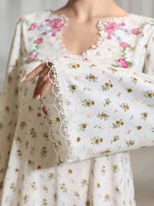 Yasmyna Vestido versátil de estilo árabe con bordado floral y patchwork para mujer - Multicolor - Ver 8
