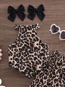 Emery Rose Kids Emery Rose Kids 女婴可爱度假休闲针织吊带背心和喇叭裤套装 - 彩色 - 查看 3