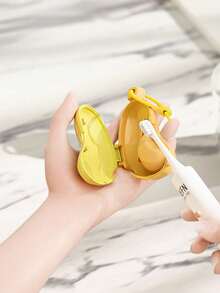 1 pieza Protector de cabezal de cepillo de dientes, Estuche portátil a prueba de polvo con diseño de plátano para almacenar el cepillo de dientes y el tubo de pasta de dientes, Conveniente y pequeño, Fácil de guardar - Multicolor - Ver 5