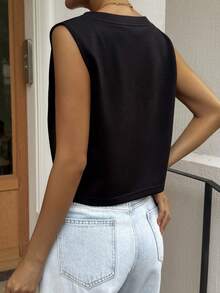 Livesso Áo tank top và áo hai dây dành cho nữ - màu đen - Xem 3