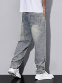 Manfinity Denimwave Quần jeans ống đứng dáng ôm, phong cách đường phố trẻ trung, màu sáng, đính pha lê Angel, thích hợp cho mùa xuân/hè. - Màu xanh lam - Xem 3