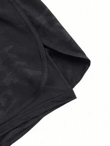 Gym Rark Men's 1pc Cross Print Drawstring Waist Casual Sports Shorts, Gym - Black - View 5