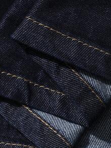 Livesso Đầm denim gợi cảm, đa năng, có bèo nhún và thắt eo, dành cho nữ. - Màu be - Xem 9